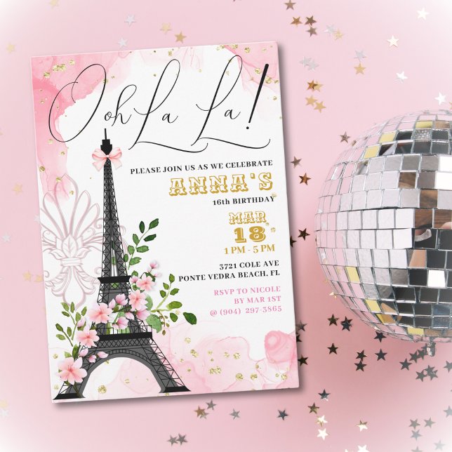 Ooh La La Paris Birthday Invitation (Creator Uploaded)