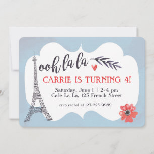 Ooh la la Paris Birthday Invitation