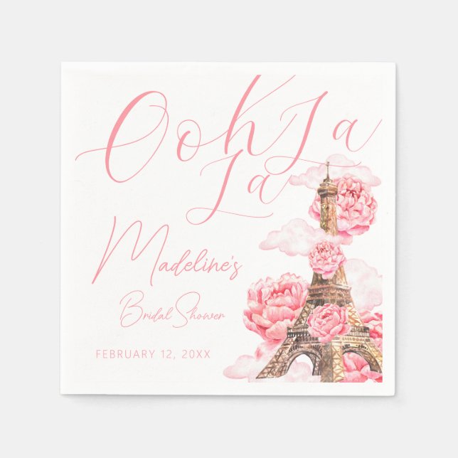 Ooh La La Paris Bridal Shower Napkin (Front)