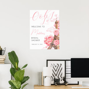 Ooh La La Paris Bridal Shower Welcome Poster