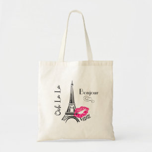 Ooh La La Paris Eiffel Tower Bonjour Tote Bag