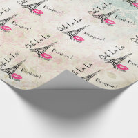 Ooh La La Paris Eiffel Tower on Vintage Pattern