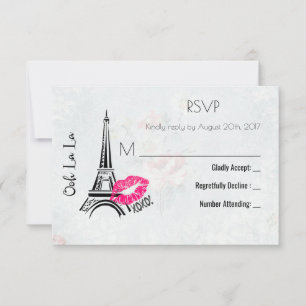Ooh La La Paris Eiffel Tower Vintage RSVP Card