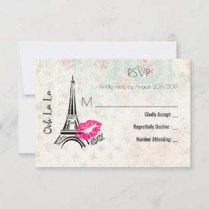 Ooh La La Paris Eiffel Tower Vintage RSVP Card