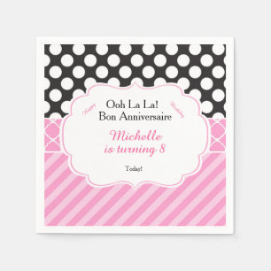 Ooh la la Paris Tea Birthday Napkin