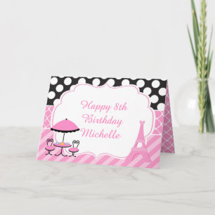Ooh la la Paris Tea Birthday Party Card