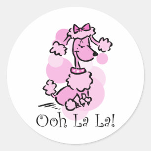 Ooh La La Poodle Classic Round Sticker