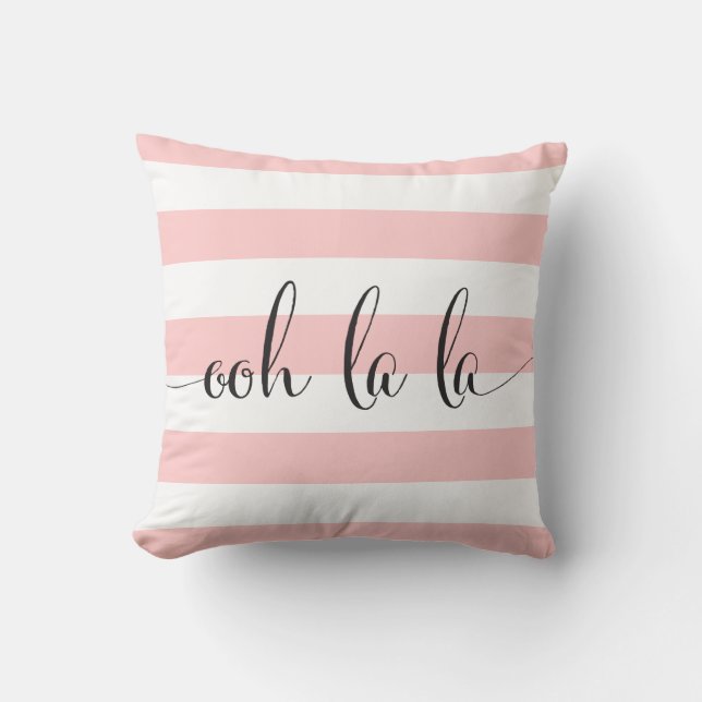 Ooh la la throw pillow - pink (Front)