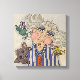 "Ooh La La" Whimsical Portrait Canvas Print