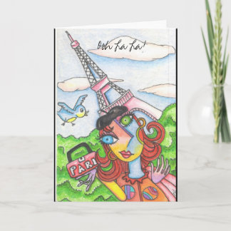 Ooh La La! Woman in Paris Card