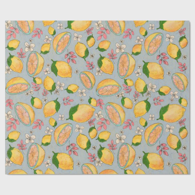 Ooh Lemon Wrapping Paper 2 (Flat)
