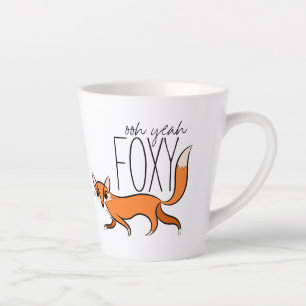 Ooh Yeah Foxy Cute Fox Slogan Latte Mug