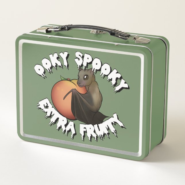 Ooky Spooky Bat Metal Lunch Box (Back)