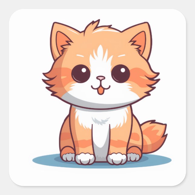 ool Cat Vinyl Sticker | Aesthetic Decal for Laptop (Front)