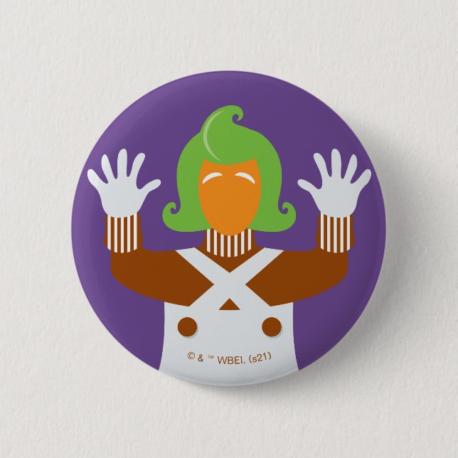 Oompa Loompa Hands Up 6 Cm Round Badge (Front)