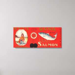 Oona Brand Salmon Label Canvas Print