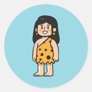 Oona Cave woman Classic Round Sticker