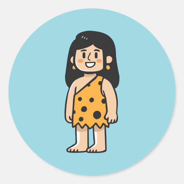 Oona Cave woman Classic Round Sticker (Front)