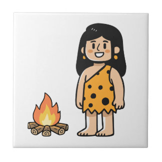 Oona Cave woman & Fire Tile