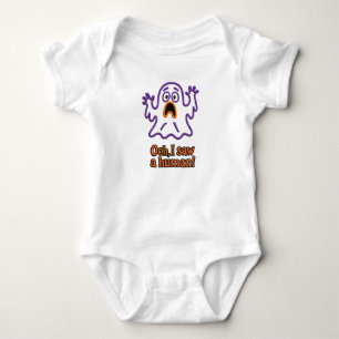 Oooh, I Saw a Human! – Funny Ghost Halloween Baby Bodysuit