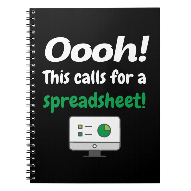 Oooh! This calls for a spreadsheet Notebook (Front)