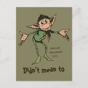 Oops! Arthur Rackham Friendly gnome Grimm CC0996 Postcard