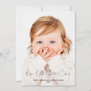 Oops Ate Santas Cookies Funny 2 Photo Christmas Holiday Card