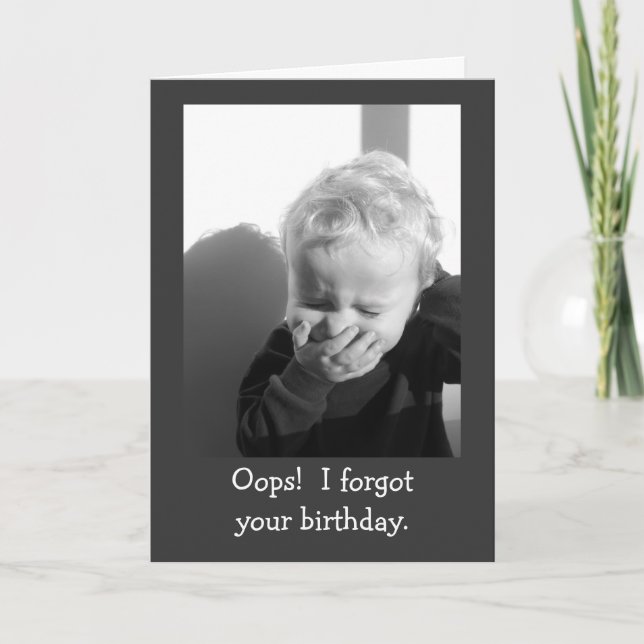 Oops Boy Belated Birthday Card Template (Front)