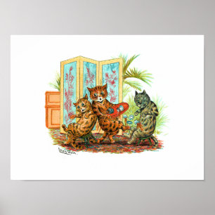 Oops Cat-astrophe Louis Wain Poster