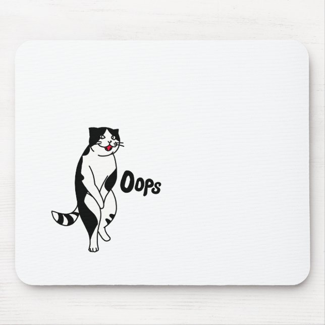 Oops cat mouse mat (Front)