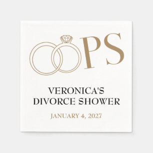 OOPS!  Divorce Shower Party Napkin