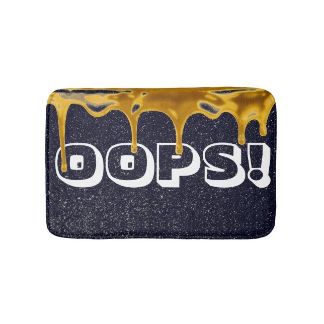 OOPS! Funny Paint Spill Sparkle Bath Mat (Front)