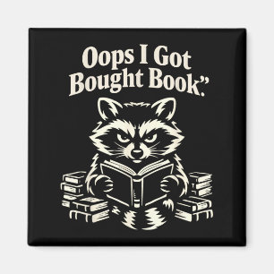 Oops Got Bought Book Funny Racoon Reading Magnet
