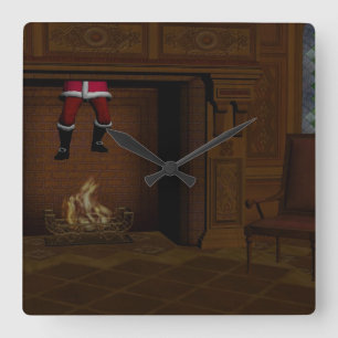 Oops - Hot Surprise For Santa Claus Square Wall Clock