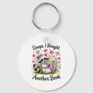 Oops I Bought Another Book Funny Cute Raccoon Read Key Ring
