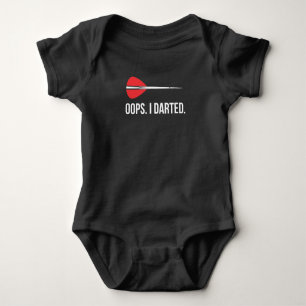 Oops I Darted Funny Dart Player Arrow Joke Baby Bodysuit