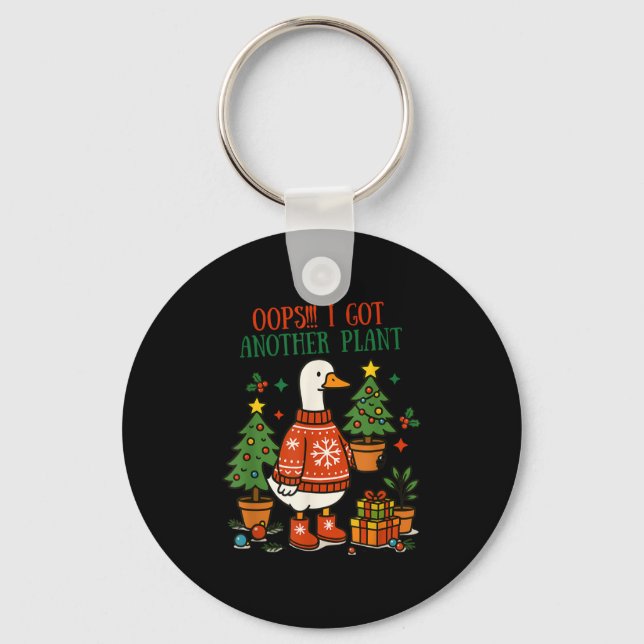Oops I Got Another Plant Goose Christmas Cute Merr Key Ring (Front)