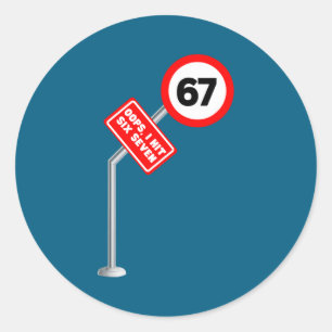 Oops I Hit Six Seven 6 7 Meme Funny Brainrot Inter Classic Round Sticker