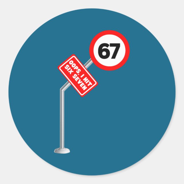 Oops I Hit Six Seven 6 7 Meme Funny Brainrot Inter Classic Round Sticker (Front)