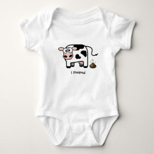 Oops I Pooped   Funny Pooping Cow Baby Bodysuit