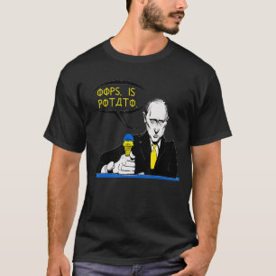Oops Is Potato Joke Blue And Yellow Ice Cream T-Shirt