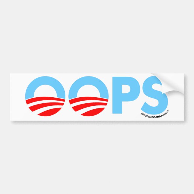 Oops Obama Mistake Bumper Sticker (Front)