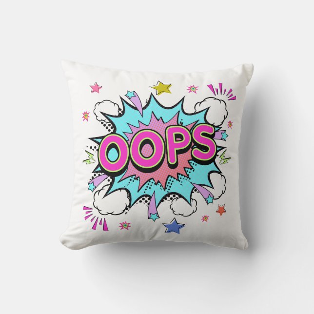 Oops Pop Art Explosion Cushion (Front)