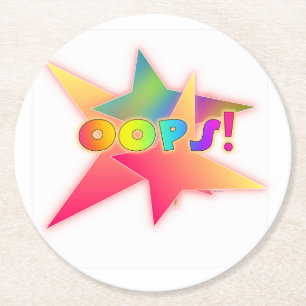 Oops  round paper coaster