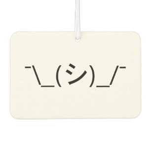 Oops Shrug Emoticon ¯\_(シ)_/¯ Japanese Kaomoji Car Air Freshener