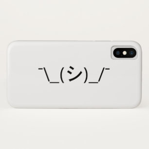 Oops Shrug Emoticon ¯\_(シ)_/¯ Japanese Kaomoji iPhone X Case