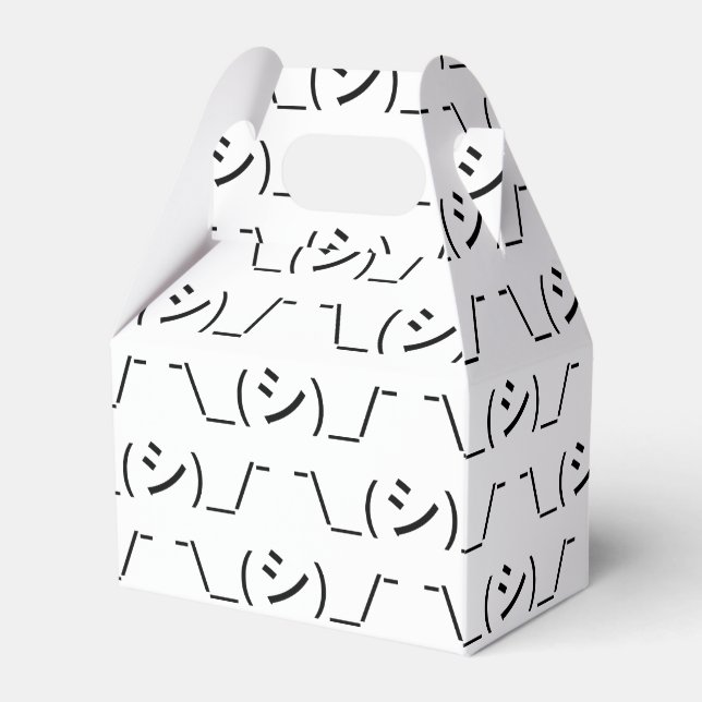 Oops Shrug Emoticon ¯\_(シ)_/¯ Japanese Kaomoji Favour Box (Front Side)