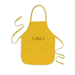 Oops Shrug Emoticon ¯\_(シ)_/¯ Japanese Kaomoji Kids Apron