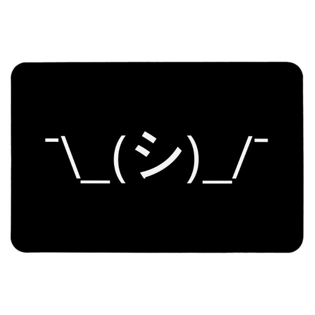 Oops Shrug Emoticon ¯\_(シ)_/¯ Japanese Kaomoji Magnet (Horizontal)