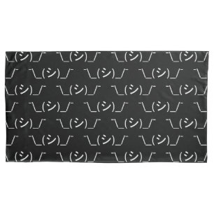 Oops Shrug Emoticon ¯\_(シ)_/¯ Japanese Kaomoji Pillowcase